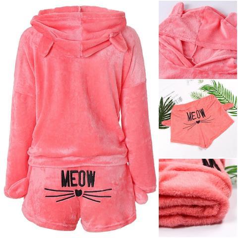 Warme Meow Cat Pyjama Set - Deze wil je heel de winter niet meer uit doen