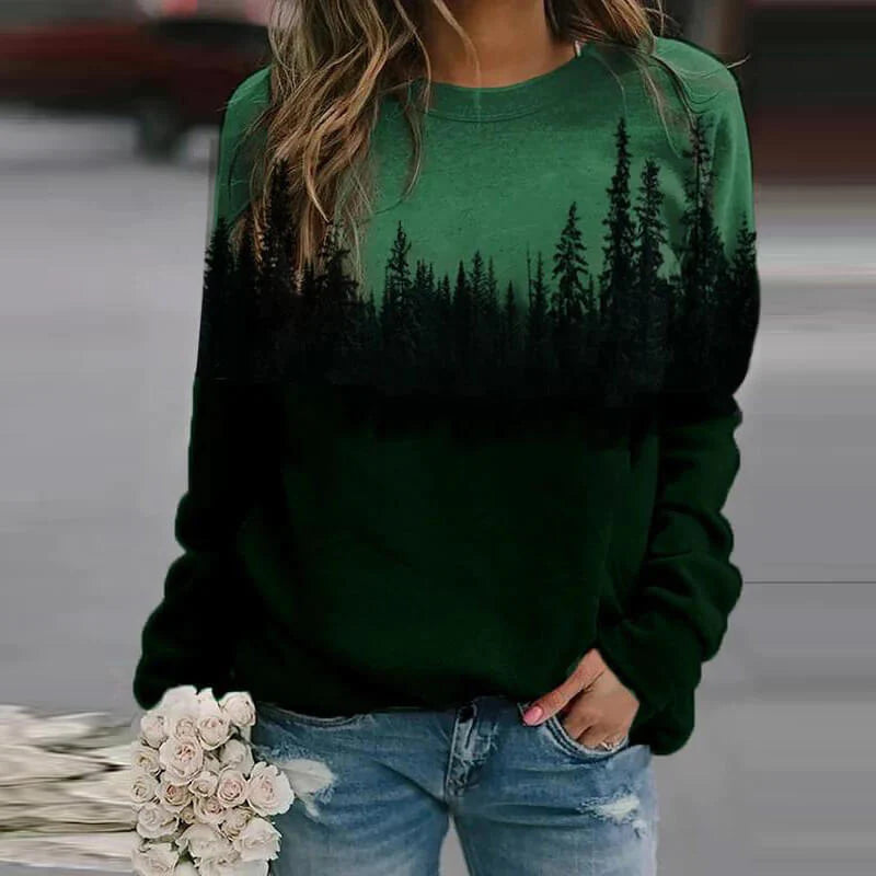 Mountain Bedrukte Pullover Sweatshirts