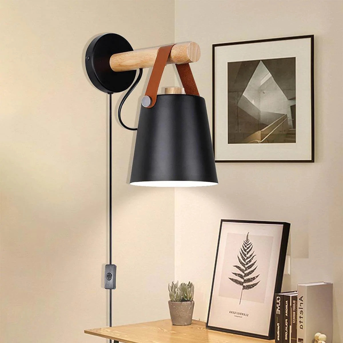 Noordse Houten Wandlamp