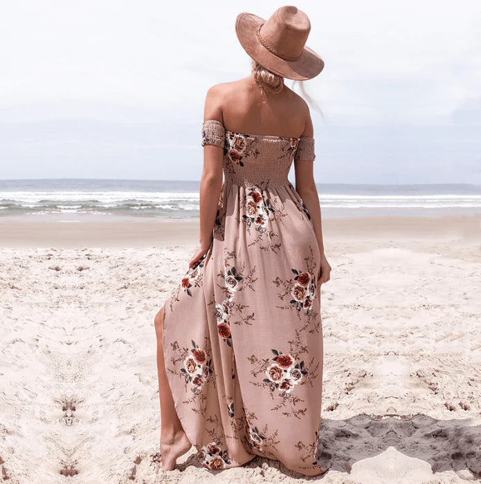 Bloemenprint Off-The-Shoulder Wrap Maxi Dress