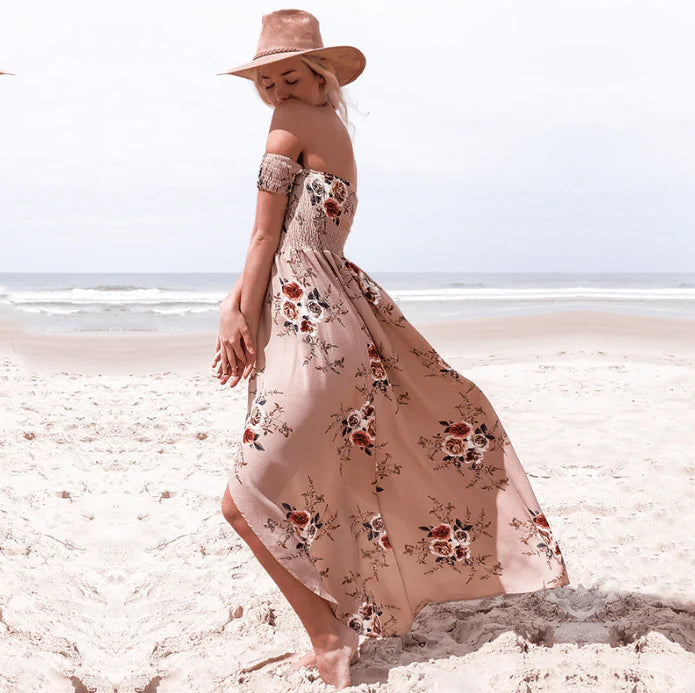 Bloemenprint Off-The-Shoulder Wrap Maxi Dress