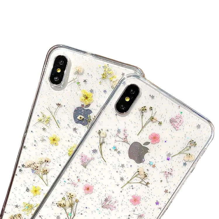 Pressed Flowers Transparant iPhone Hoesje