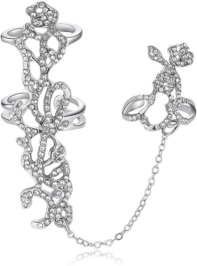 Meerdere Vinger Stack Knokkel Band Crystal Ring