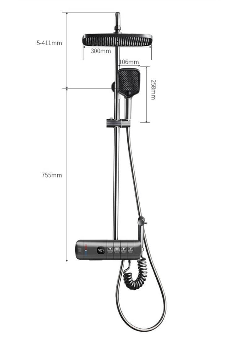 Thermostatische Pianodouche Set