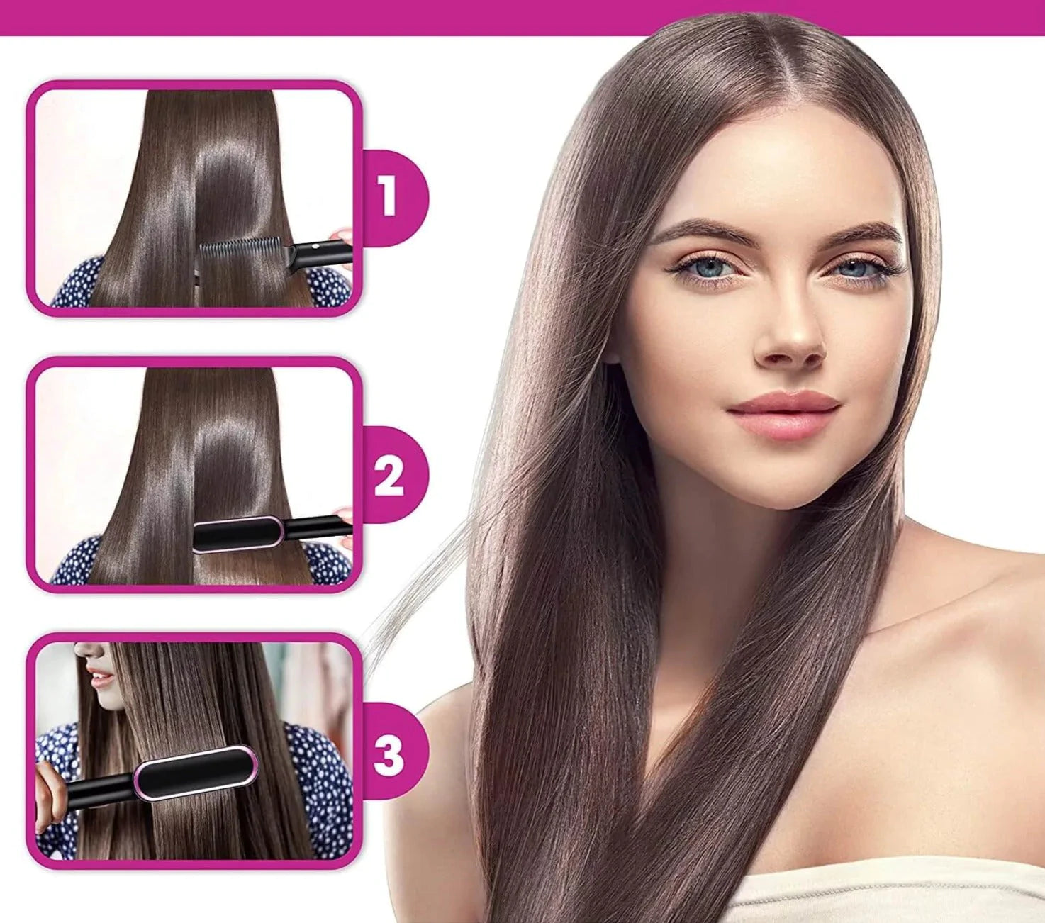 Haar stijltang Borstel Verwarmde Kam