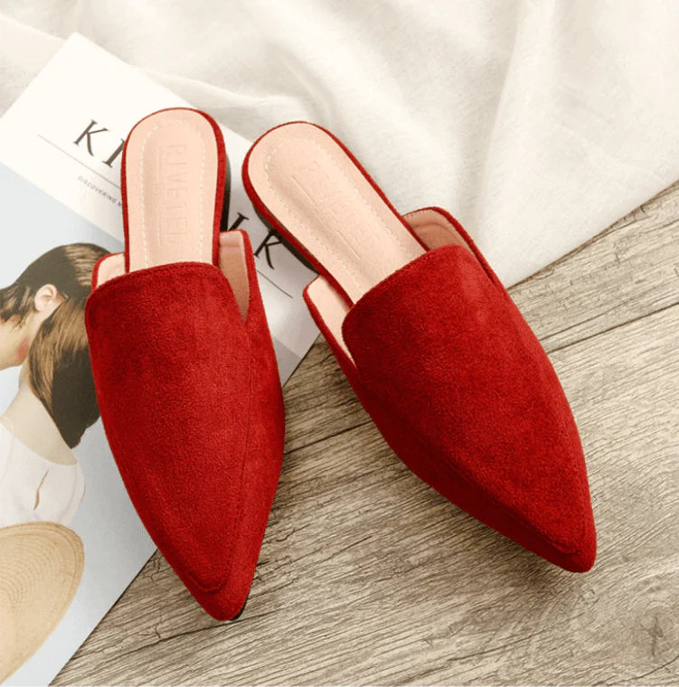 Vrouwentule van puntig suède