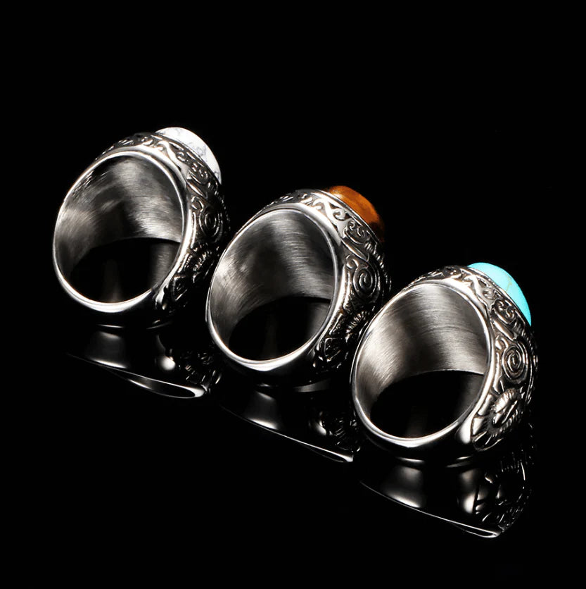 Mannen Vintage Turquoise Stone Ring