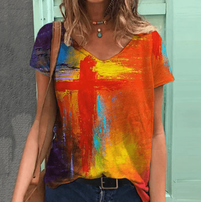 Vintage Kruis Grafische T-shirts