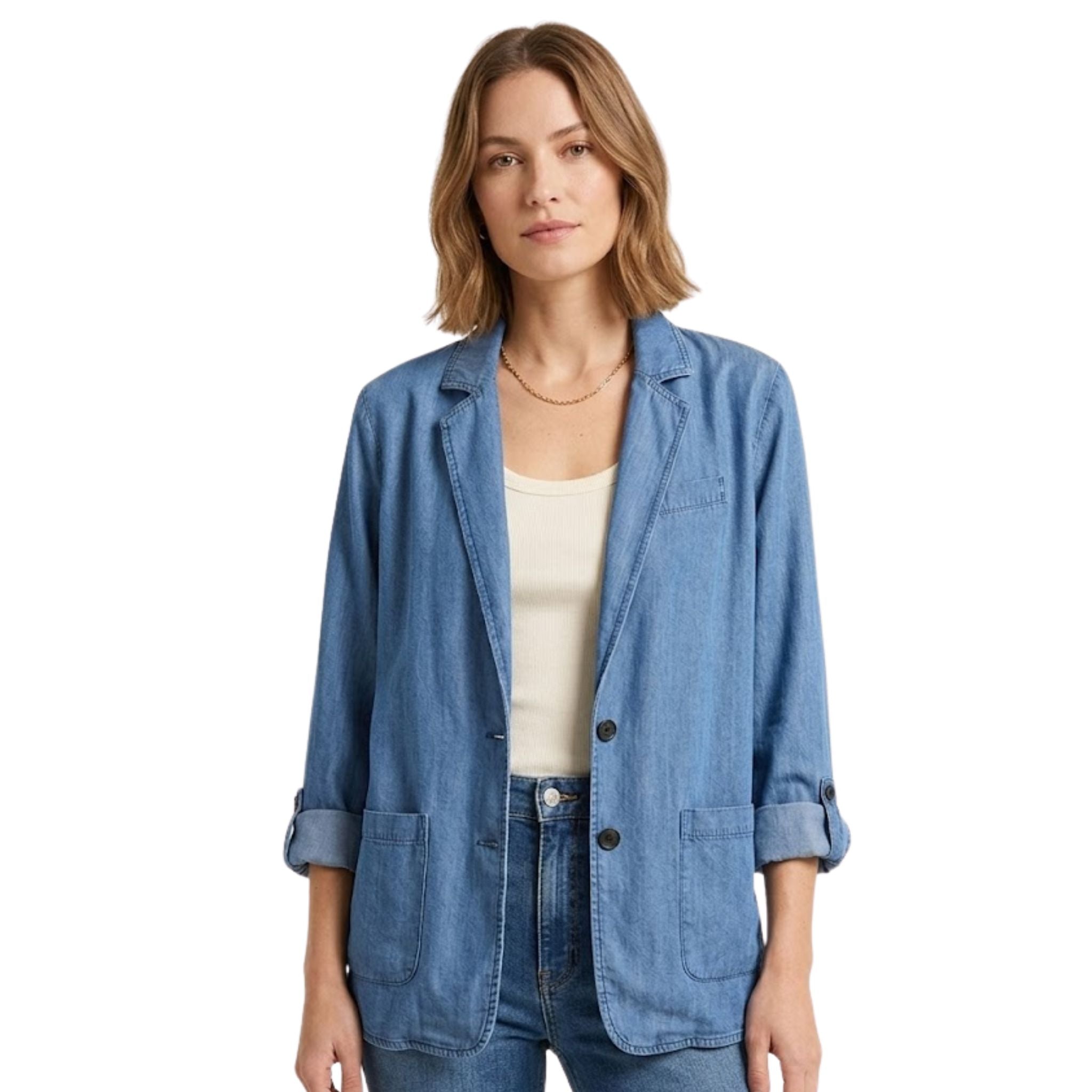 Dames Casual Denim Blazer Stijlvol en Comfortabel