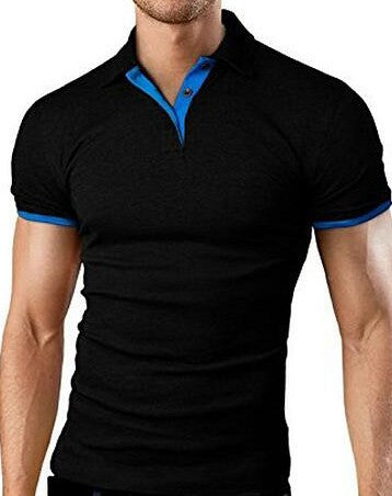 Heren Polo Korte Mouwen Contrastkleur Casual Poloshirt