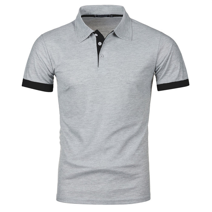 Heren Polo Korte Mouwen Contrastkleur Casual Poloshirt