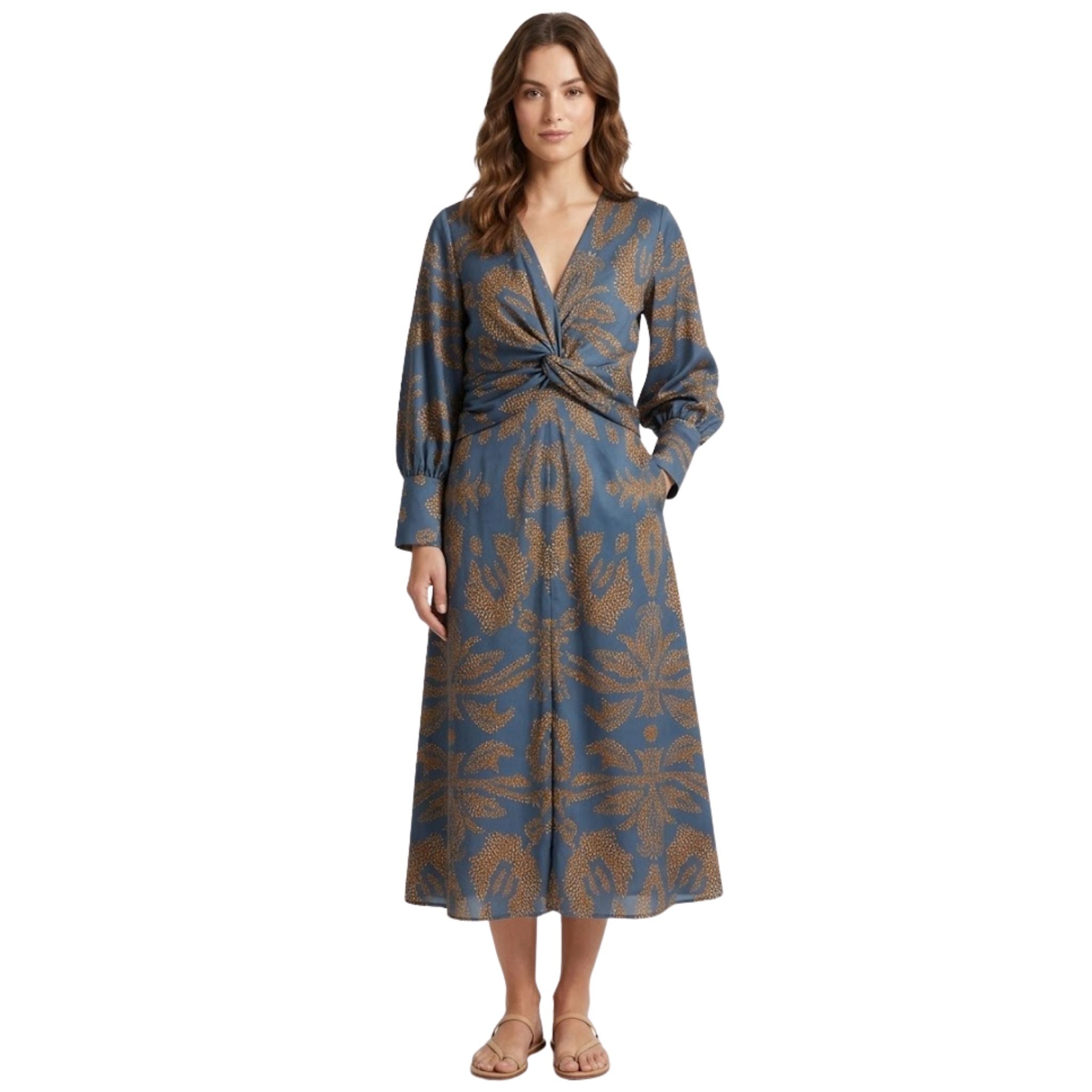Vrouwen Vintage Charm Jurk Met Diepe V-hals