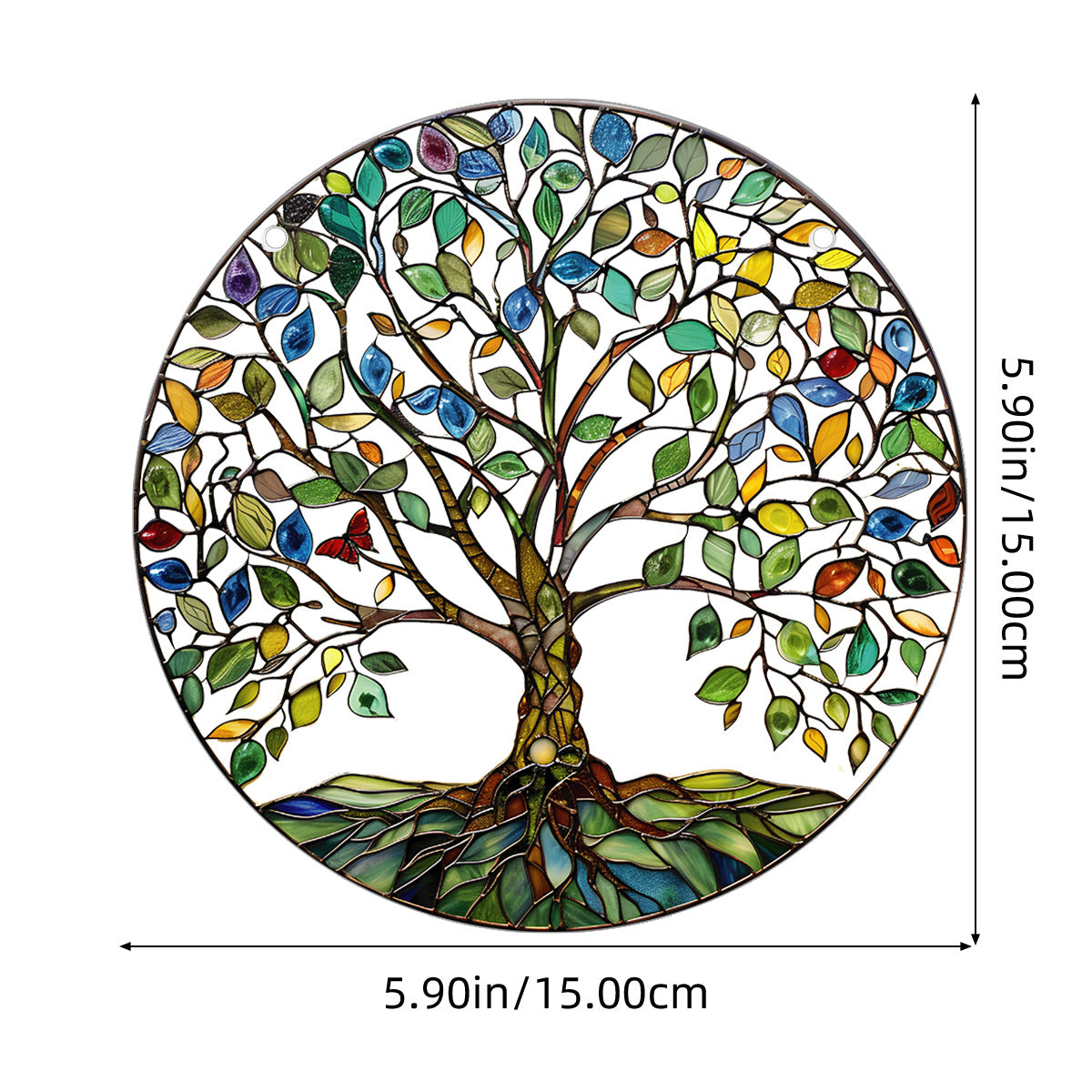 Levensboom Zonnevanger Handgemaakt Glas-in-Lood
