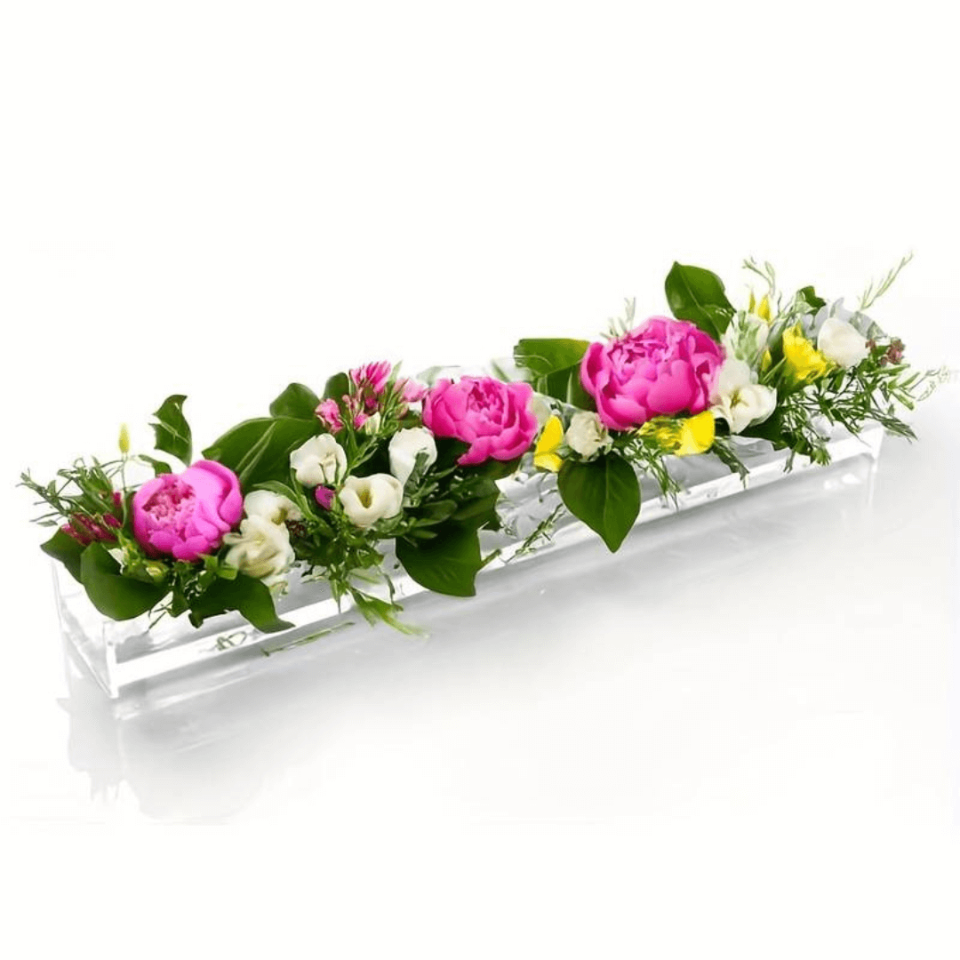 Transparante Acryl Rechthoekige Bloemenvaas