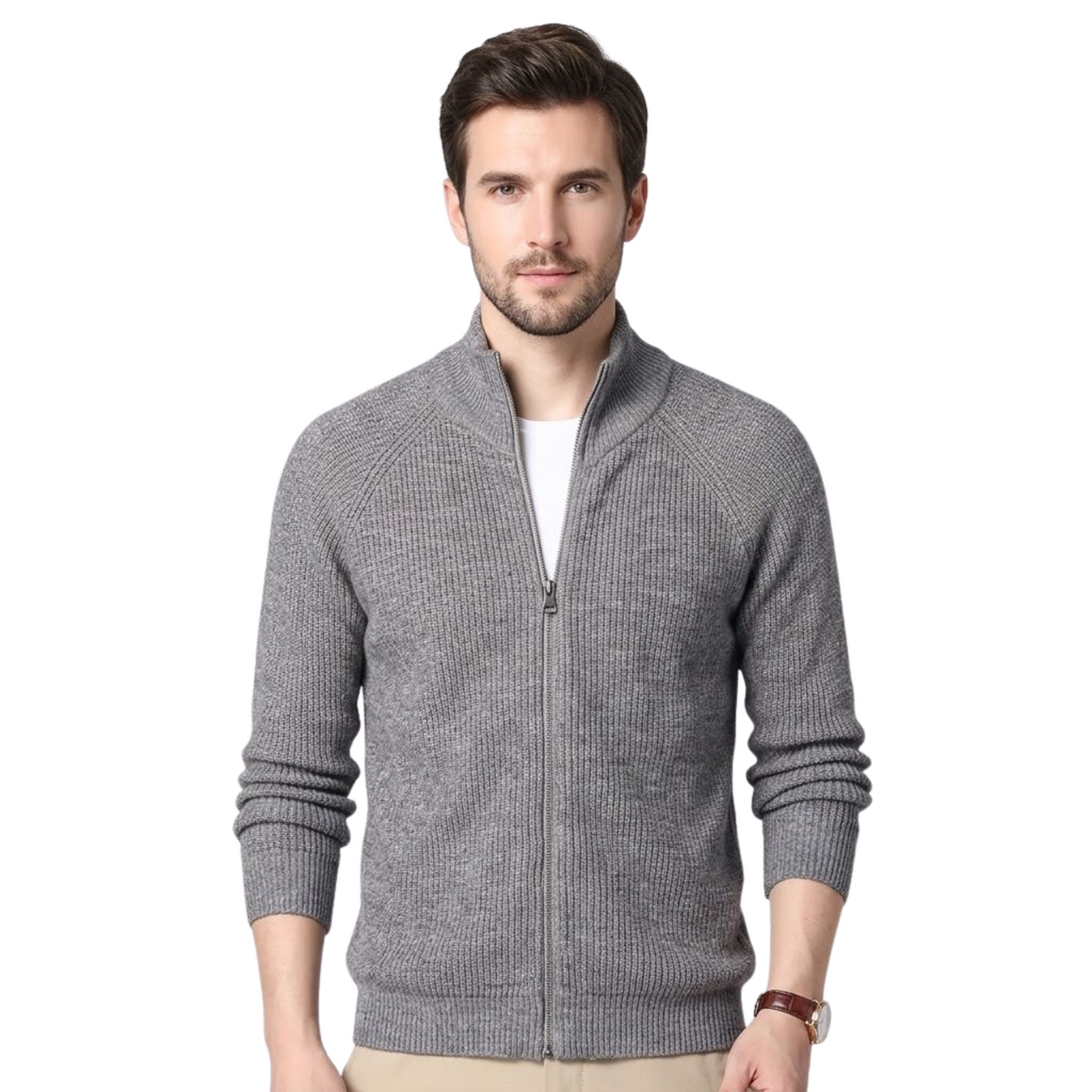 Heren Gebreid Vest Met Ritssluiting