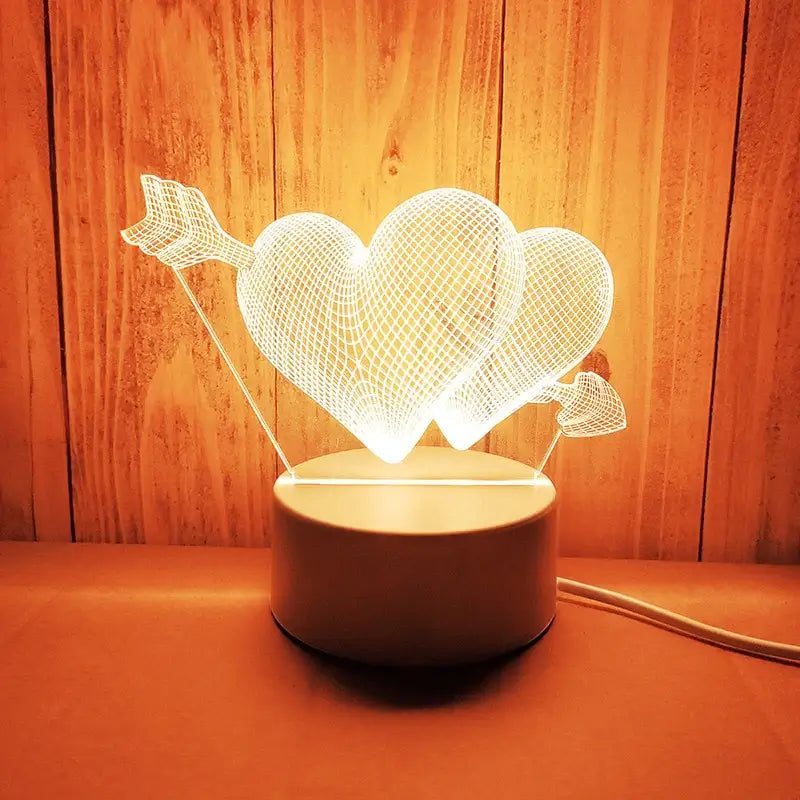 Romantische Liefde Acryl Nachtlampje