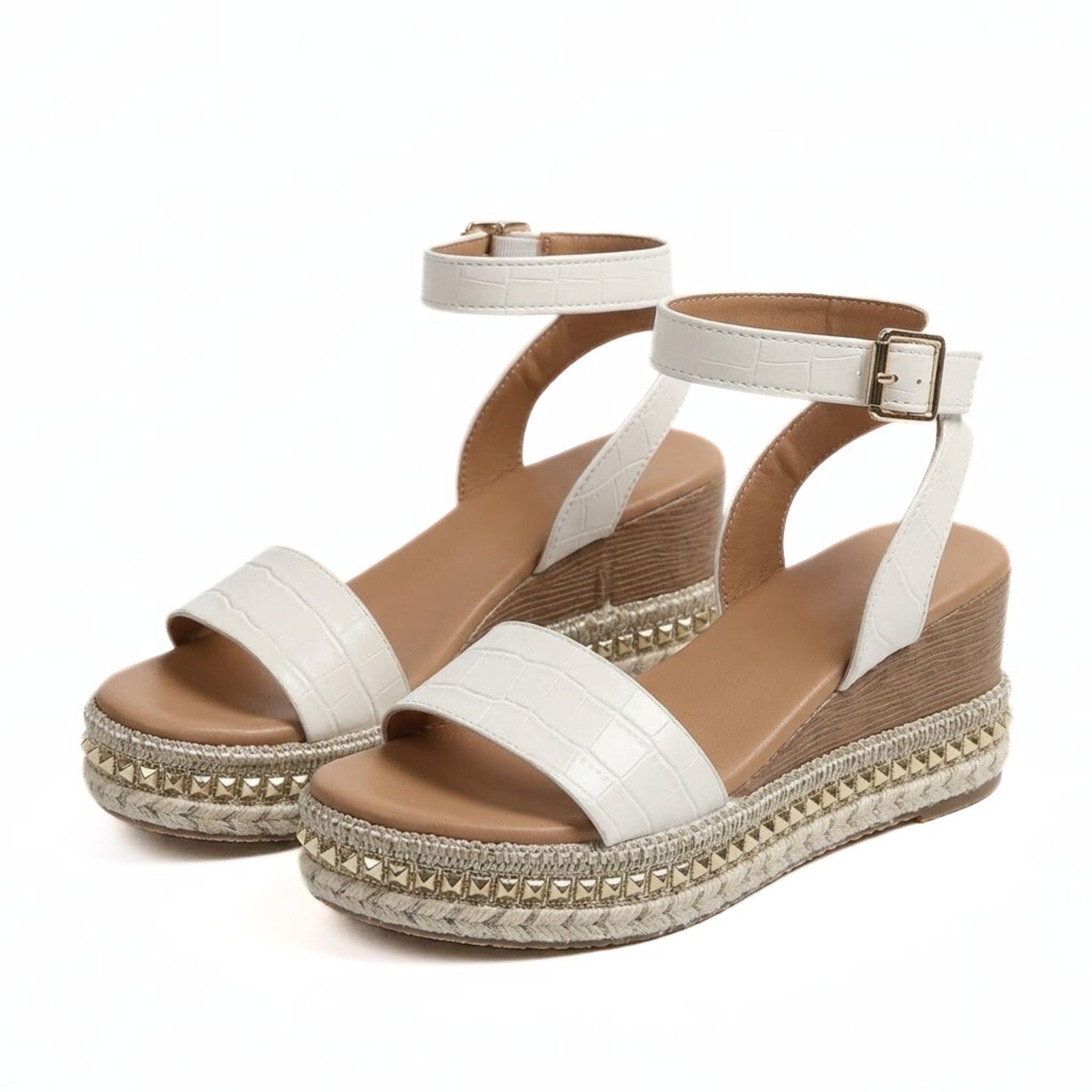Dames Sandalen Platform Kunstleer Met Enkelbandje