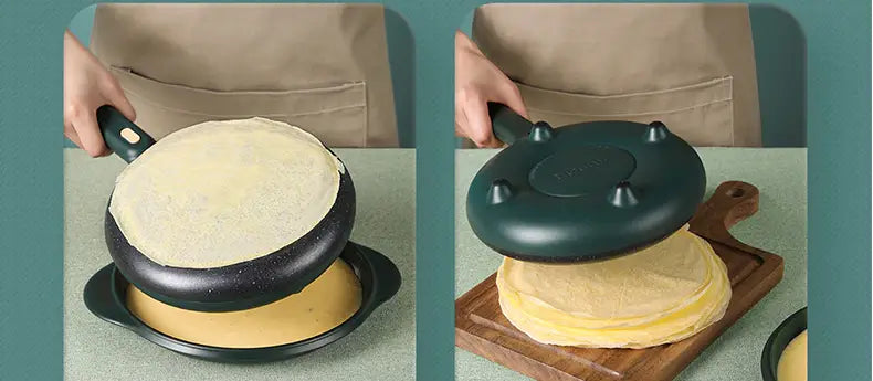 Draagbare crêpemaker met antiaanbaklaag