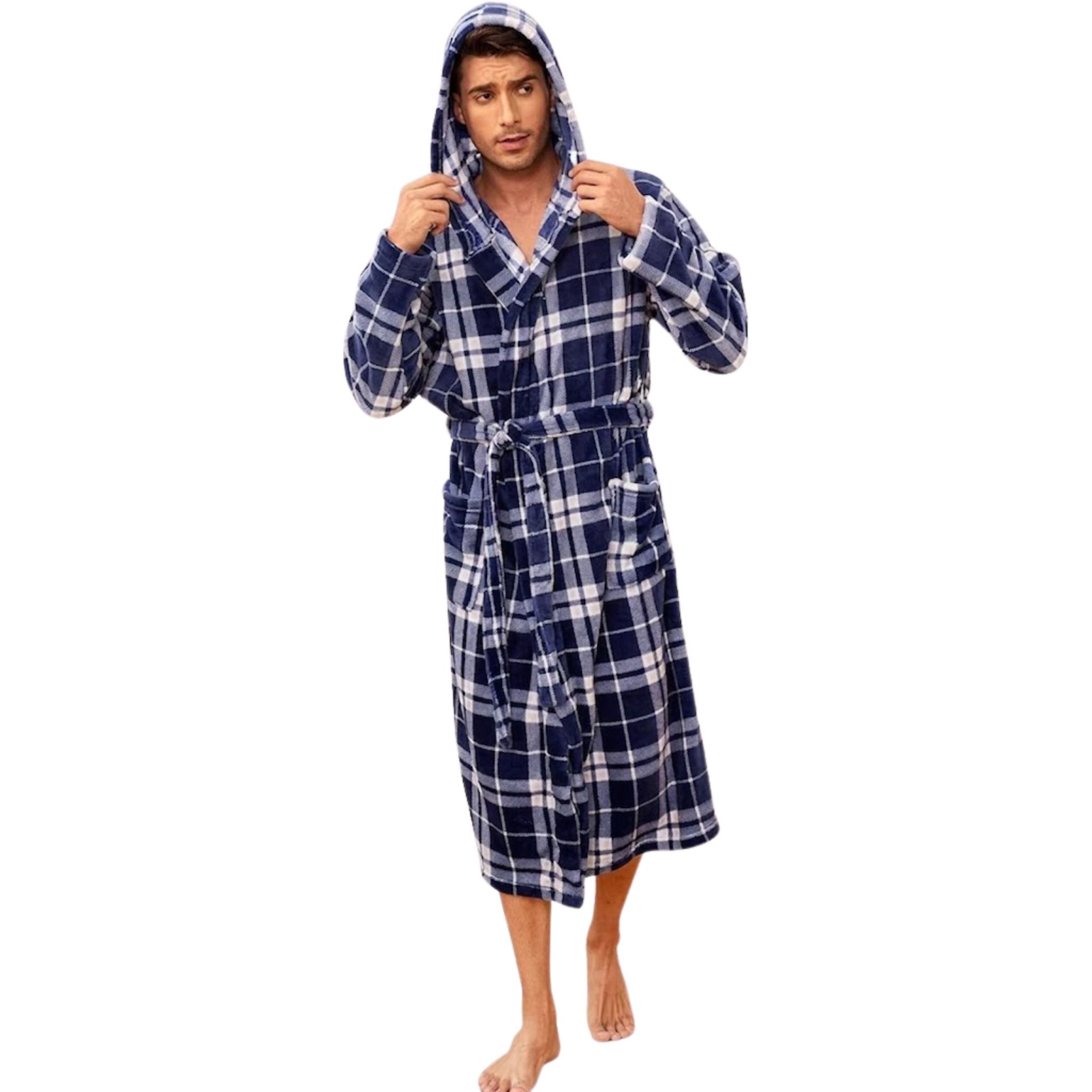 Heren Badjas Lange Fleece Stijlvol