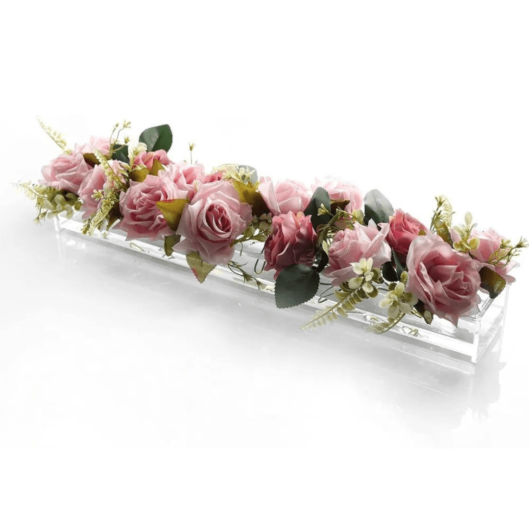 Transparante Acryl Rechthoekige Bloemenvaas
