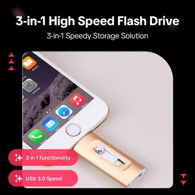 3-in-1 USB-flashdrive voor Mobiele Telefoon en Computer 7