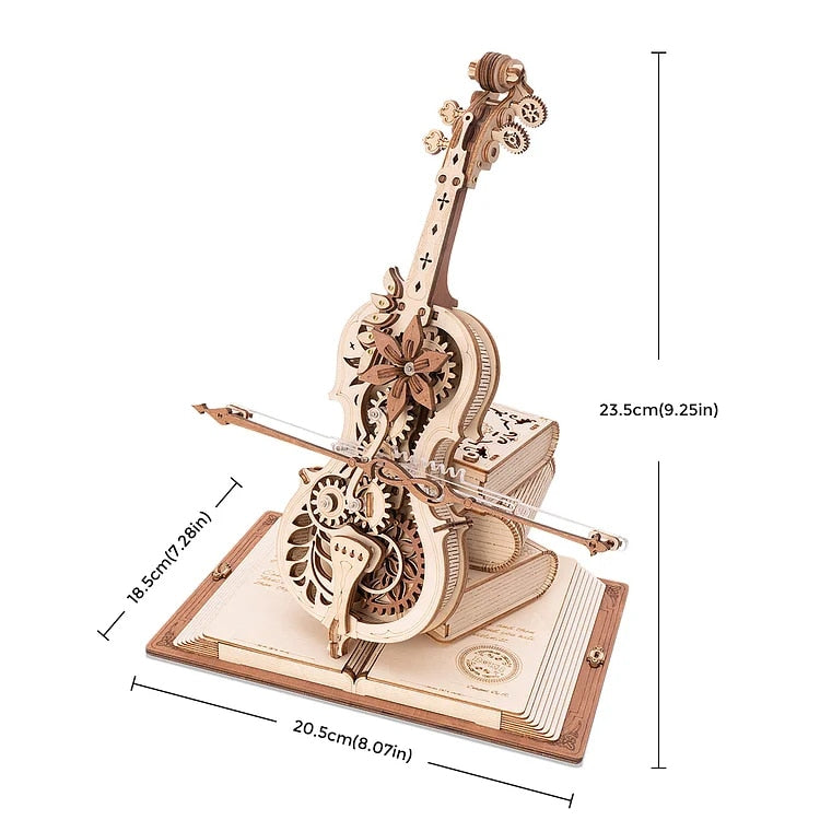 3D Mechanische Houten Cellopuzzel 0