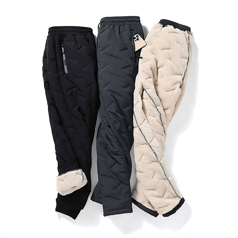 Heren Winterbroek Zwart Gevoerd Waterafstotend Polyester-3