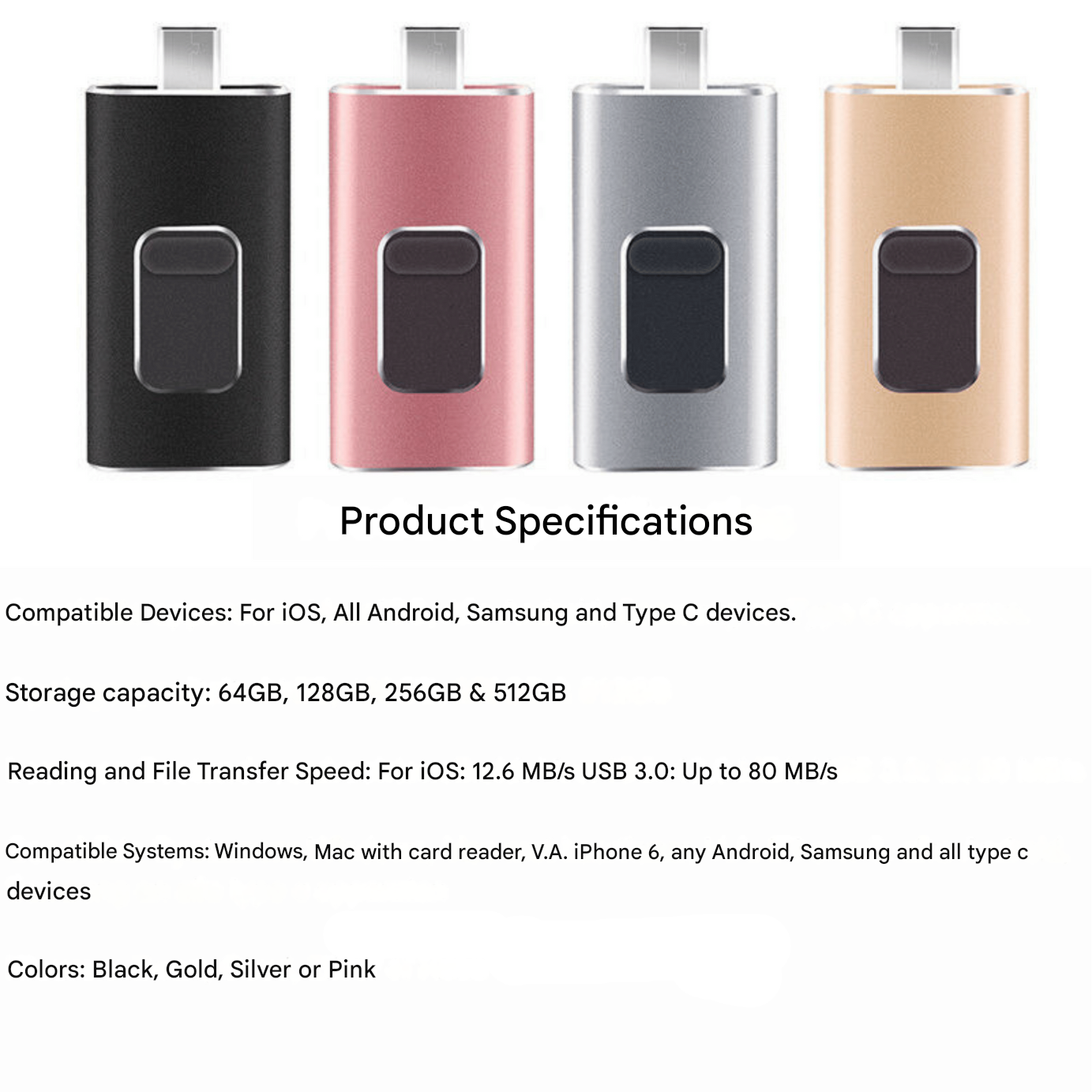 4-in-1 Flashdrive voor Smartphones en Tablets 5