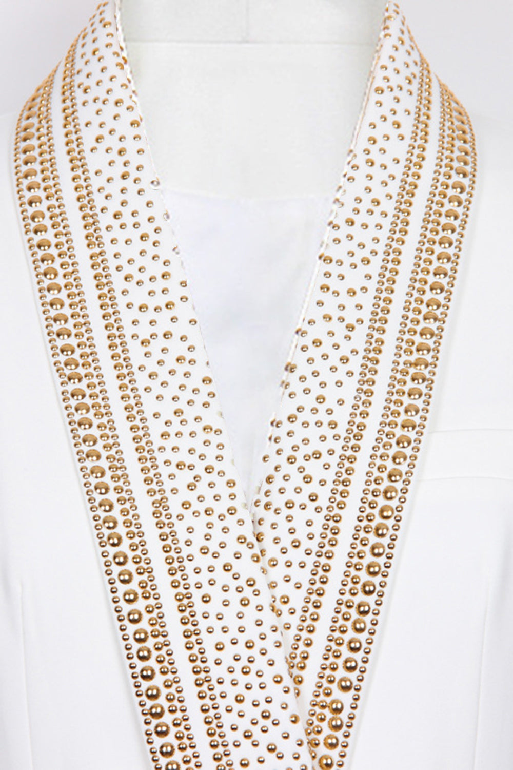 Dames Blazer Wit Met Gouden Knopen Modern Polyester-2