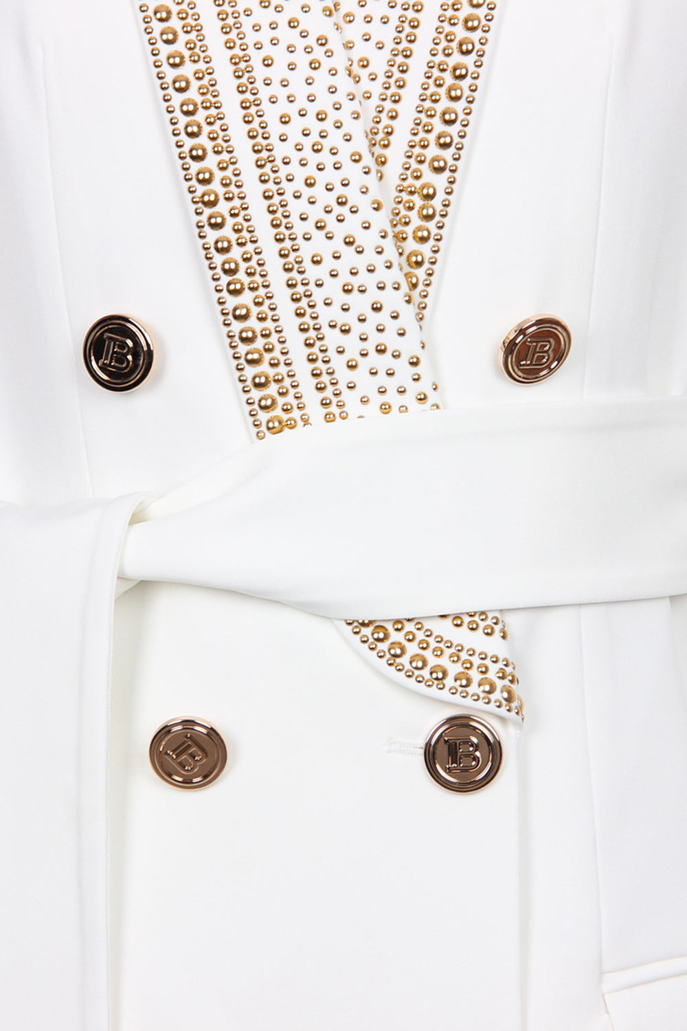 Dames Blazer Wit Met Gouden Knopen Modern Polyester-4