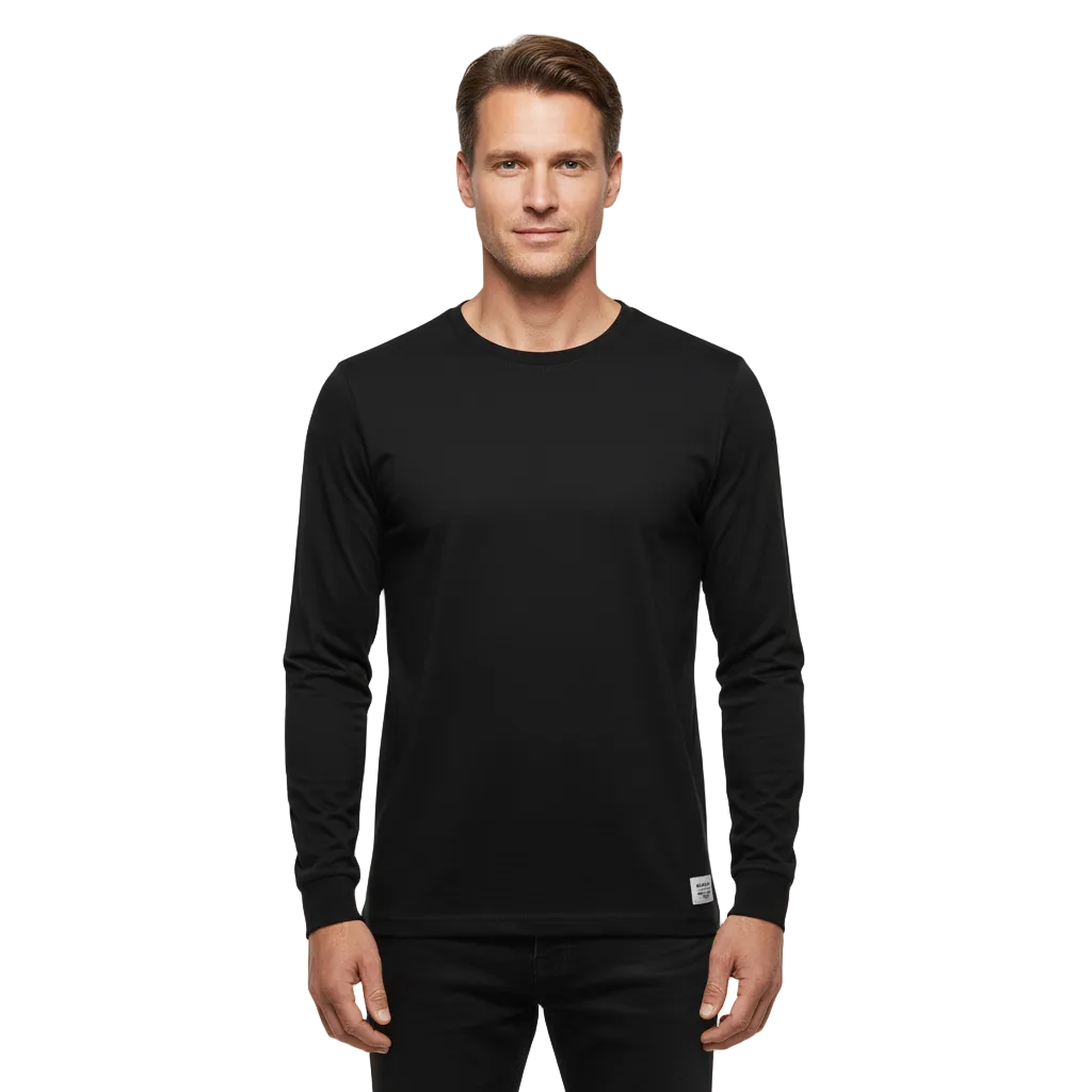 Heren Effen Kleur Lange Mouwen T-shirt