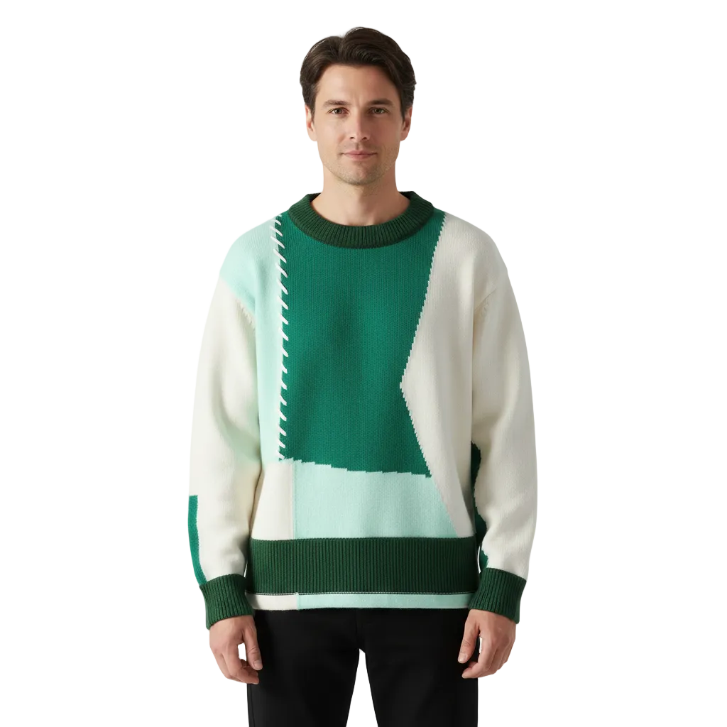 Heren Trui Patchwork Stijl Casual