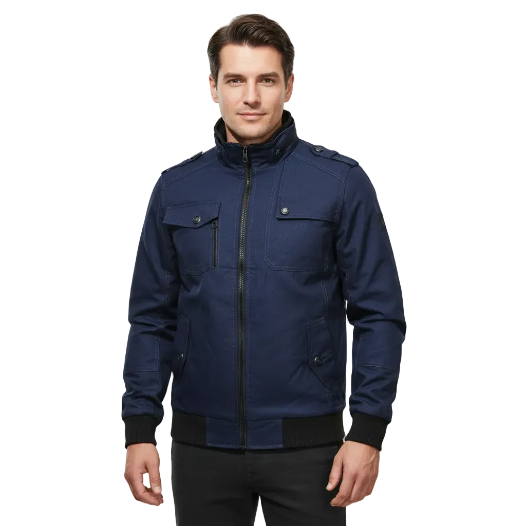 Heren Jack Casual Met Opstaande Kraag en Ritszakken
