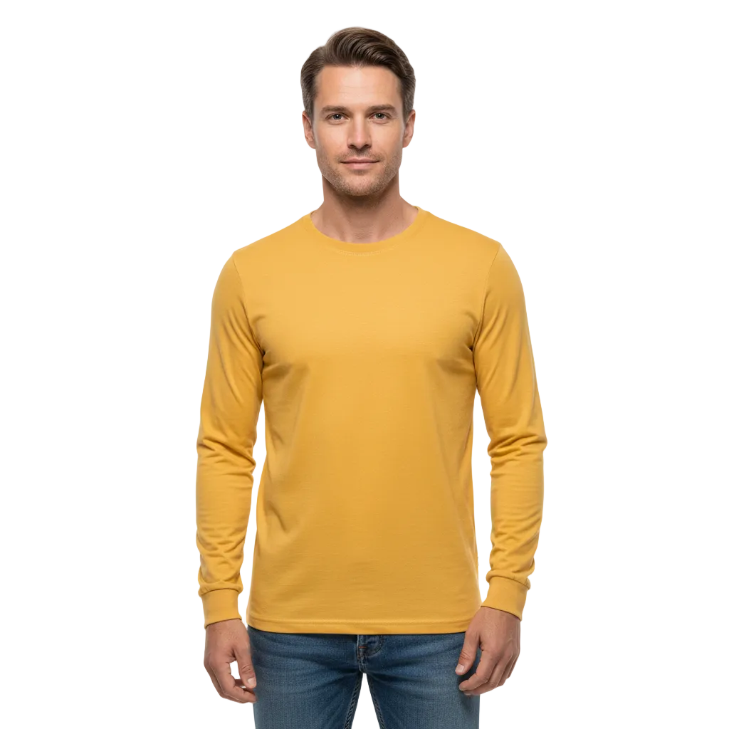 Heren Effen Kleur Lange Mouwen T-shirt