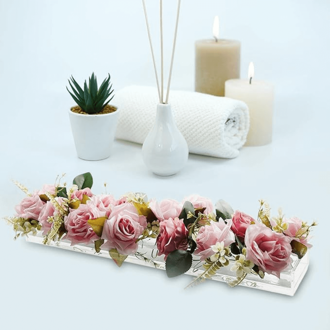 Transparante Acryl Rechthoekige Bloemenvaas