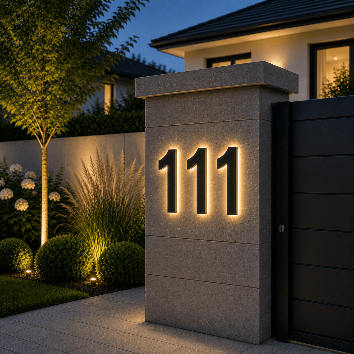 Aanpasbare LED Huisnummers Modern 1