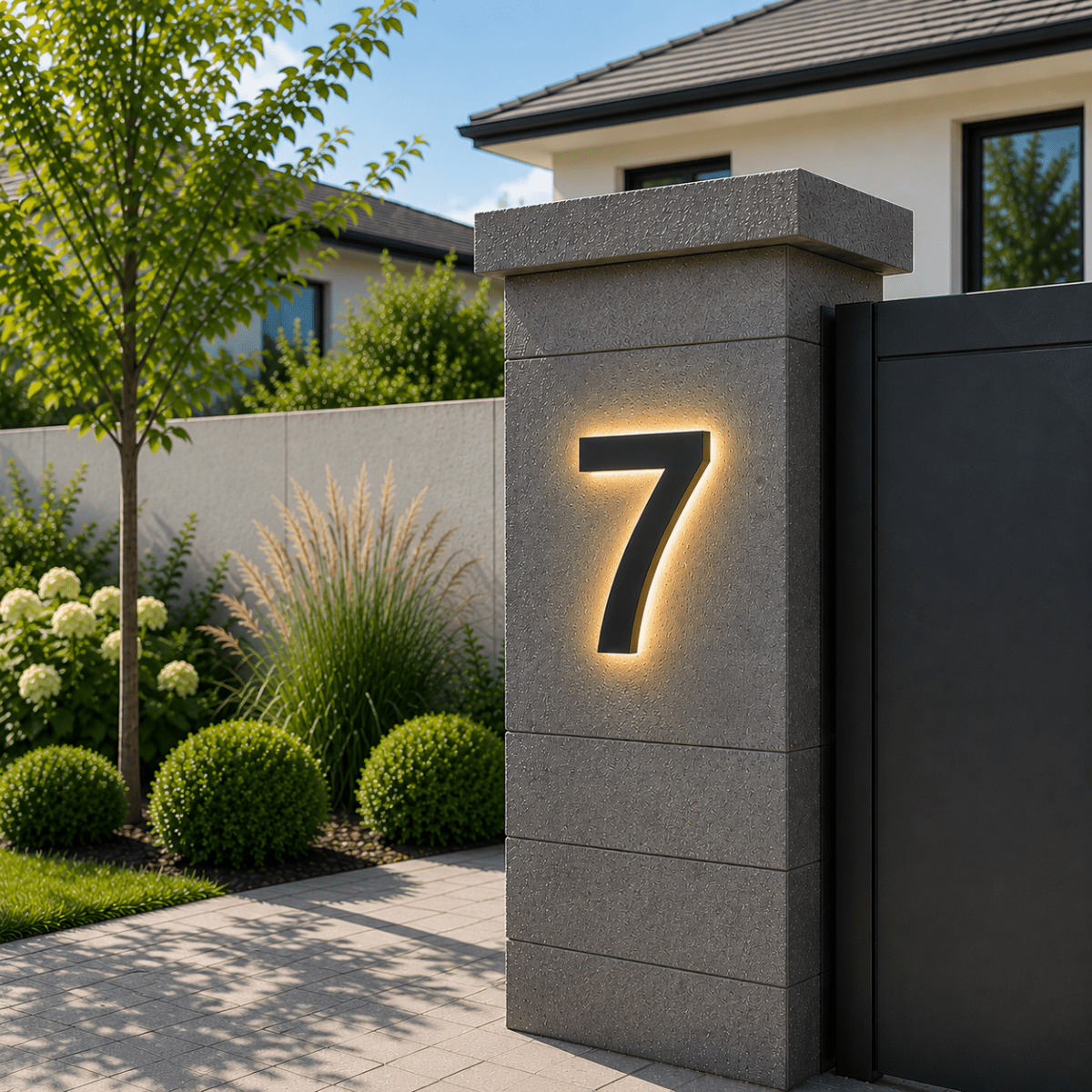 Aanpasbare LED Huisnummers Modern 7