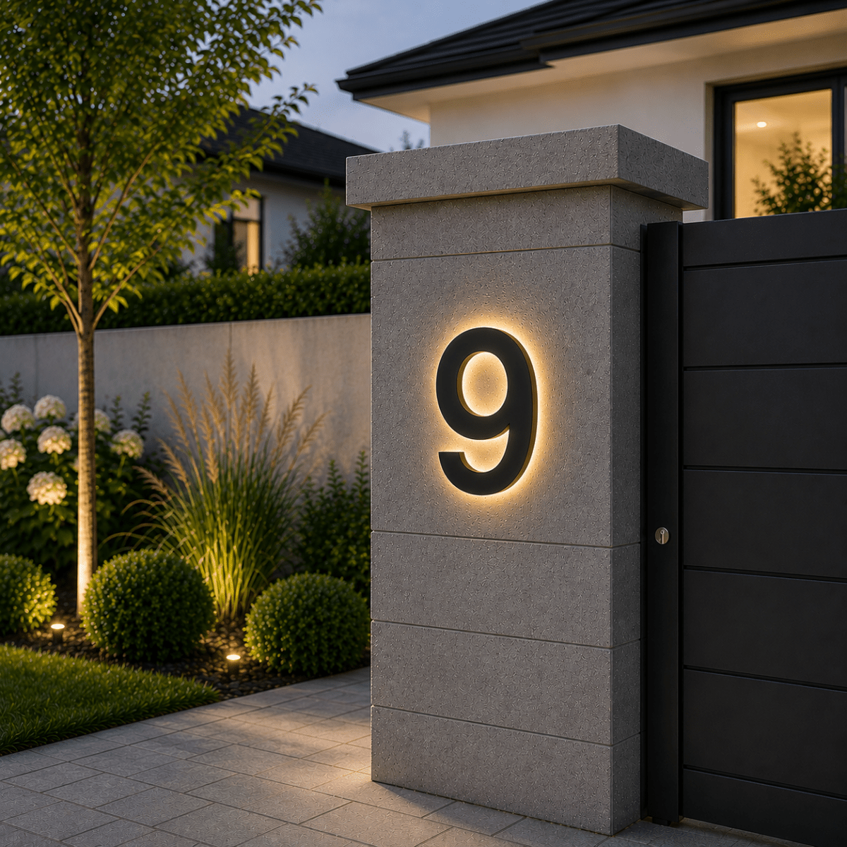 Aanpasbare LED Huisnummers Modern 9