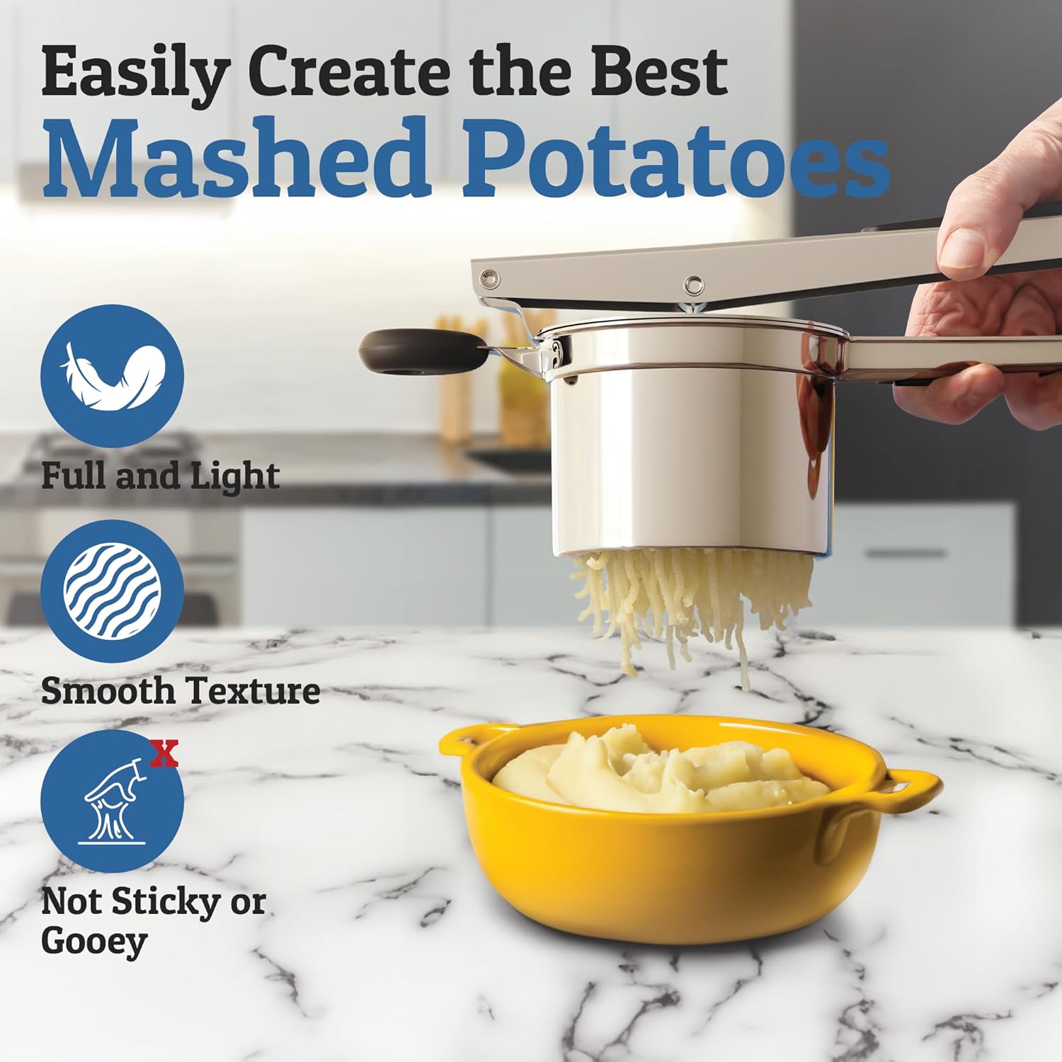 Aardappelstamper Voor Romige Aardappelpuree Met Ergonomisch Ontwerp 7