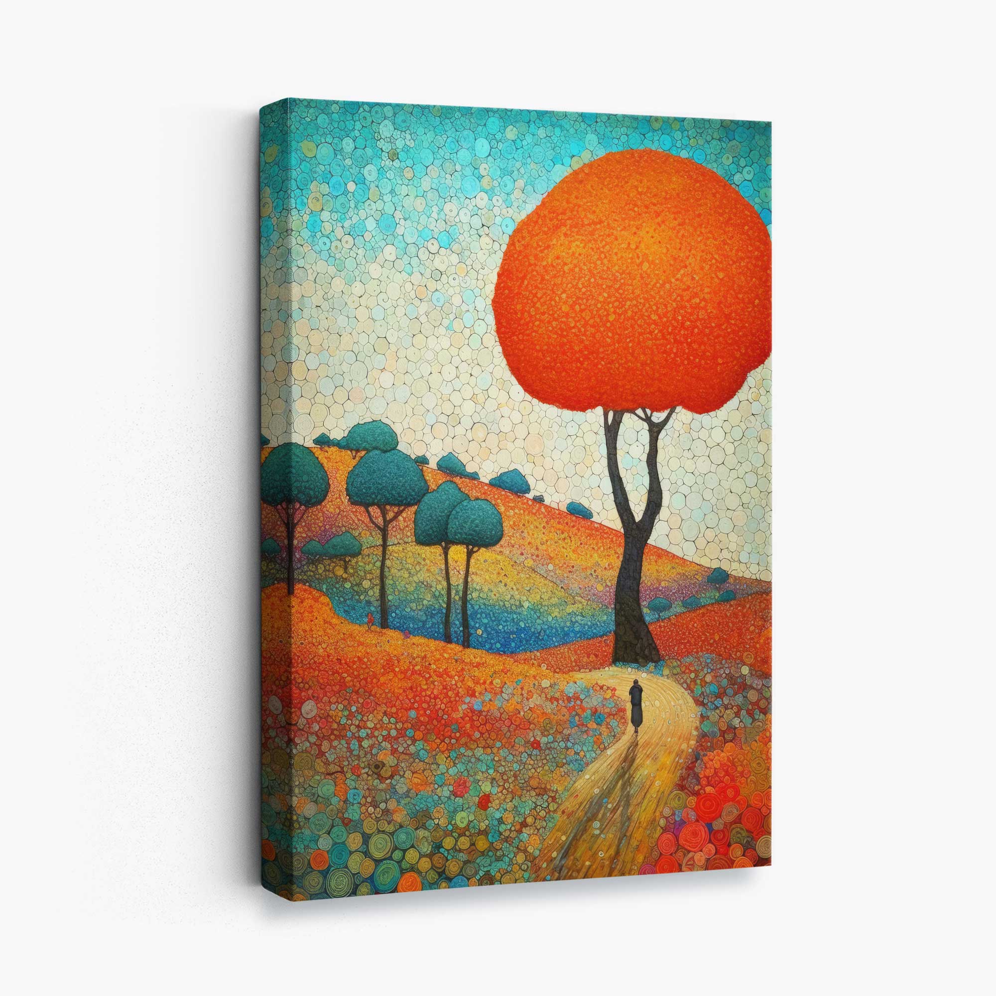 Abstract Canvas Schilderij Heuvels en Bomen 0