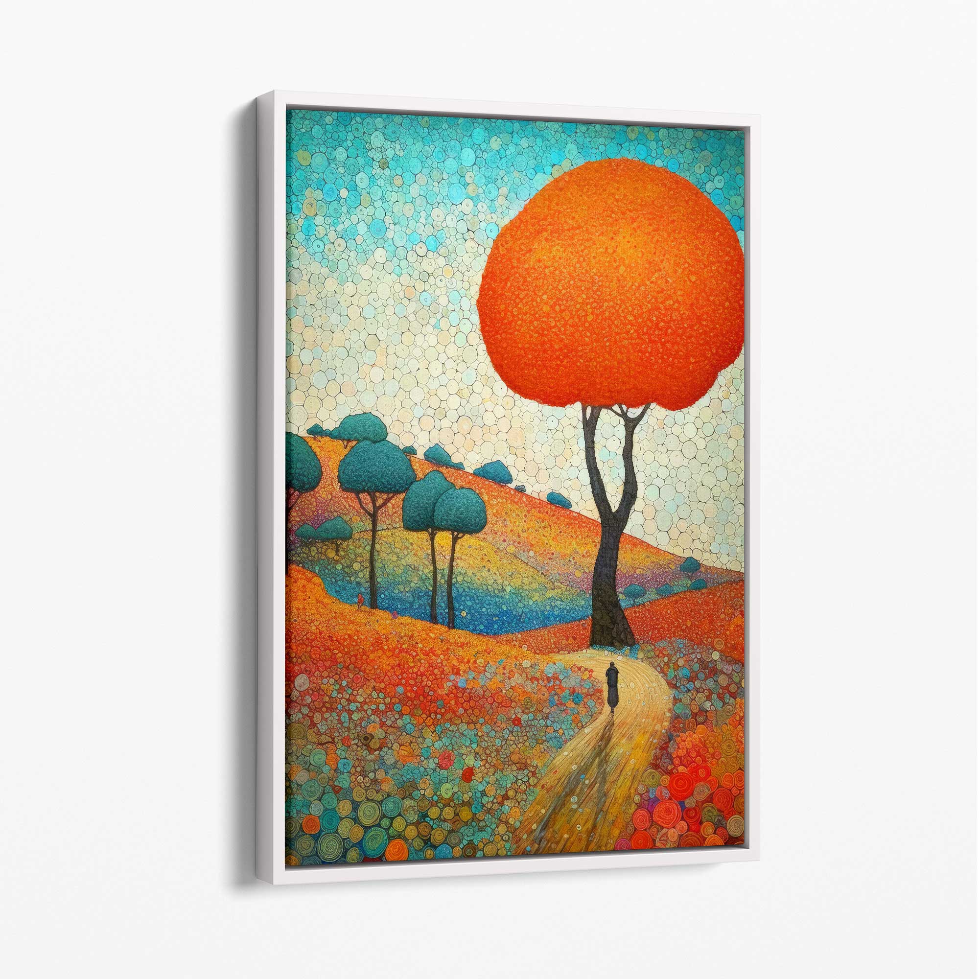Abstract Canvas Schilderij Heuvels en Bomen 2
