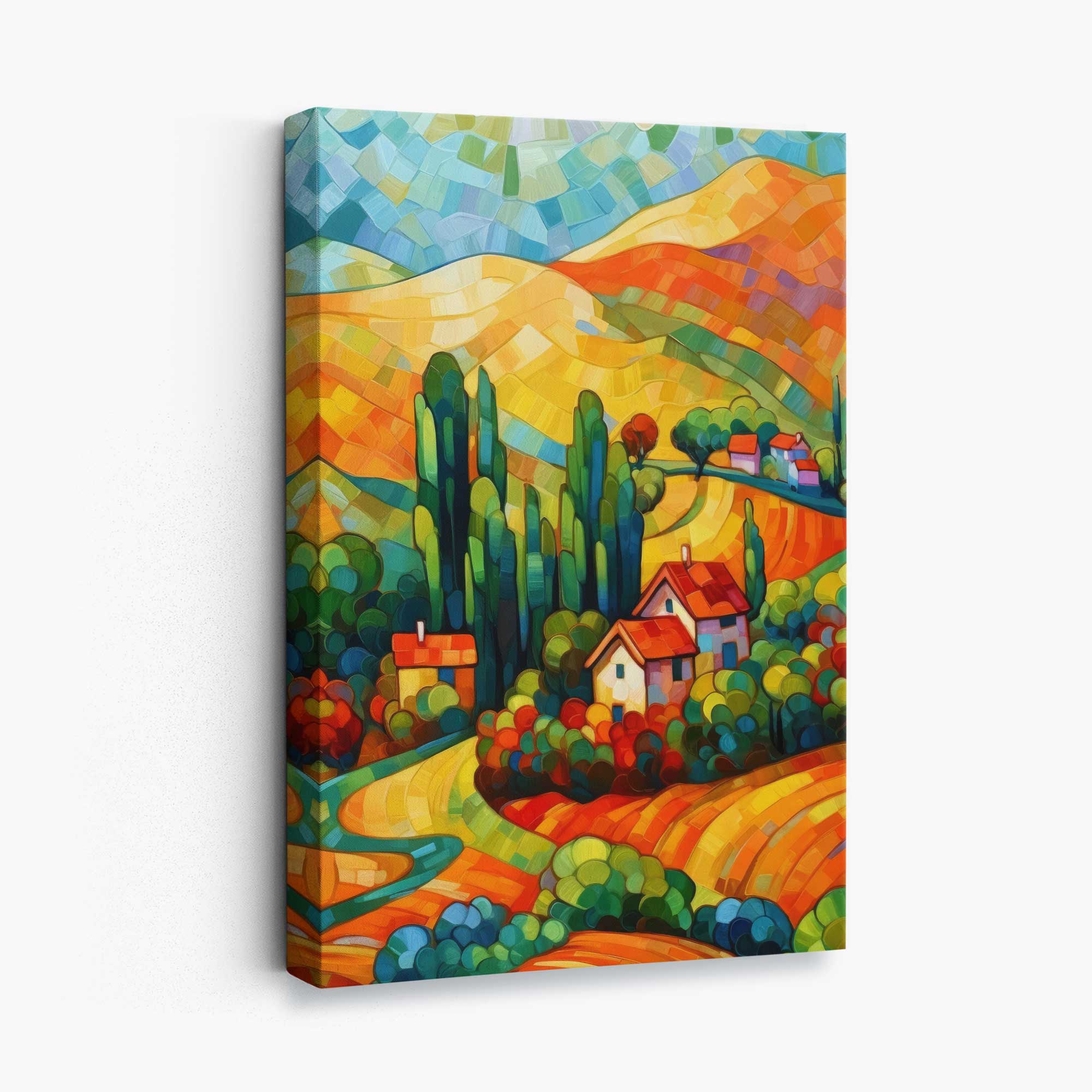 Abstract Canvas Schilderij Kleurrijk Landschap voor Woonkamer Decoratie 0