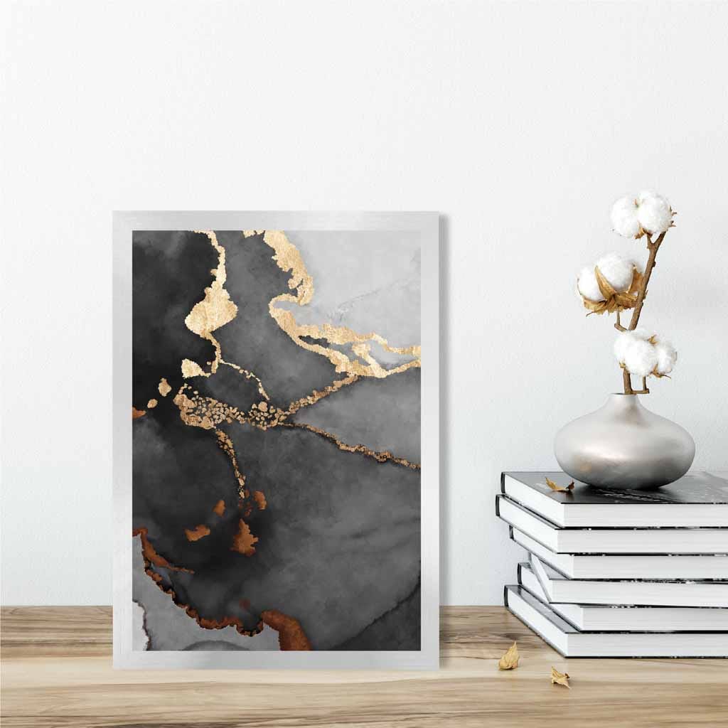 Abstracte Kunstposter Zwart en Goud 0