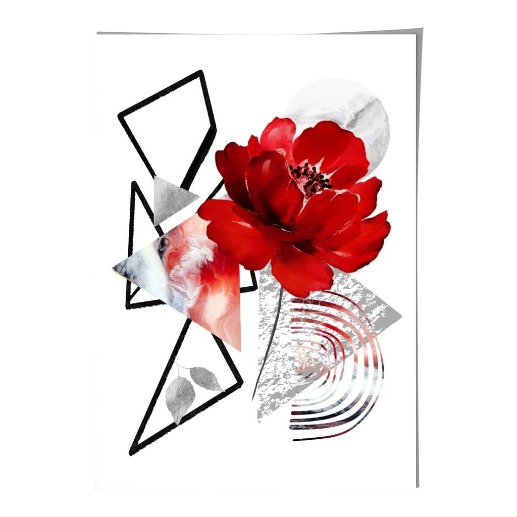 Abstracte Wandkunst Print met Geometrische Bloemen voor Thuisdecoratie 0