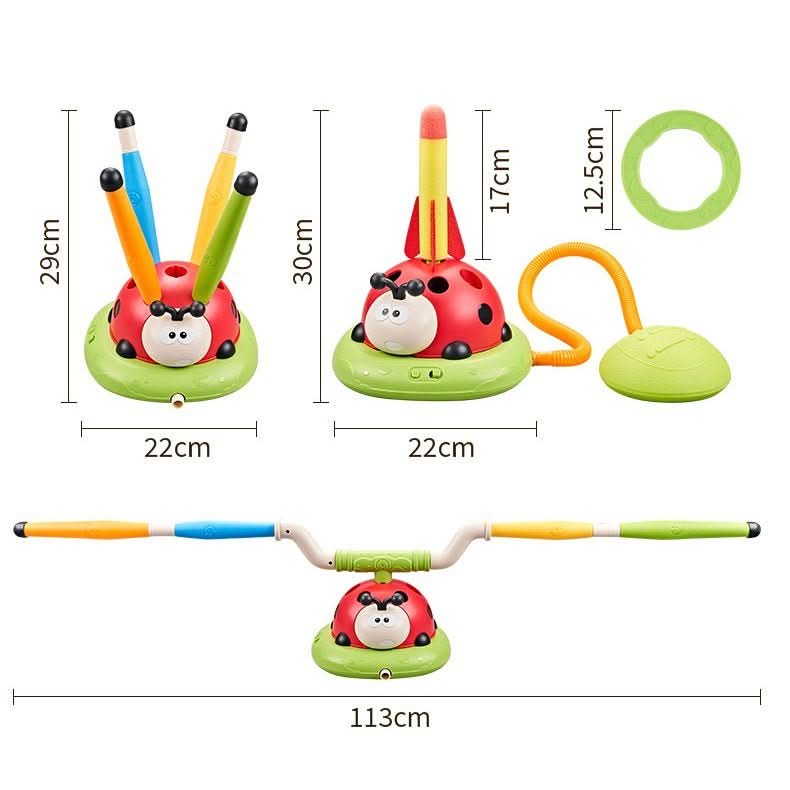 Activiteitenset voor Kinderen - 3-in-1 Speelset met Touwtjespringen, Ringwerpen en Pedaalraket 4