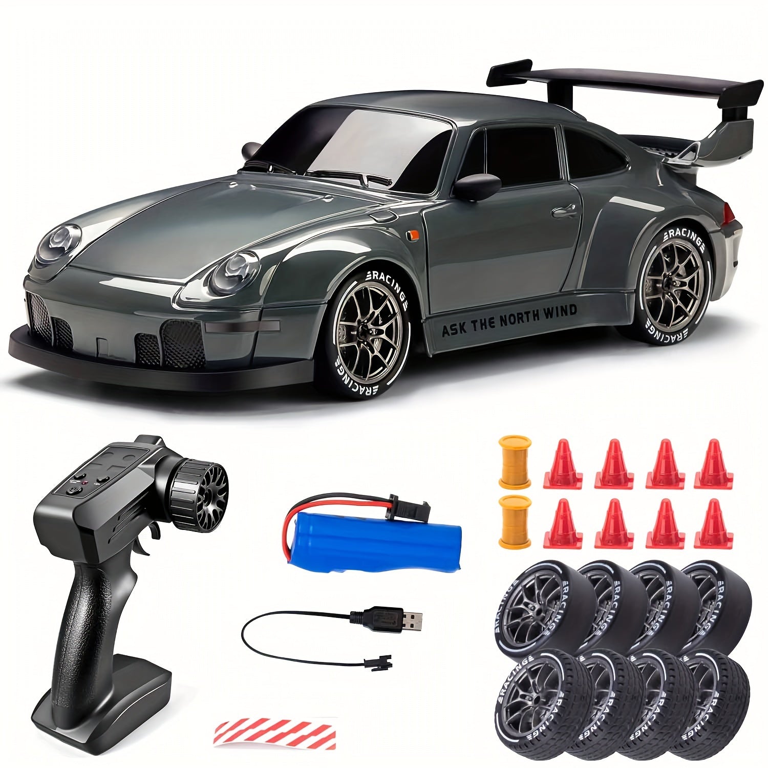 Afstand Bestuurbare Auto 1:24 RC Drift Met LED-verlichting en 4WD Functie 3