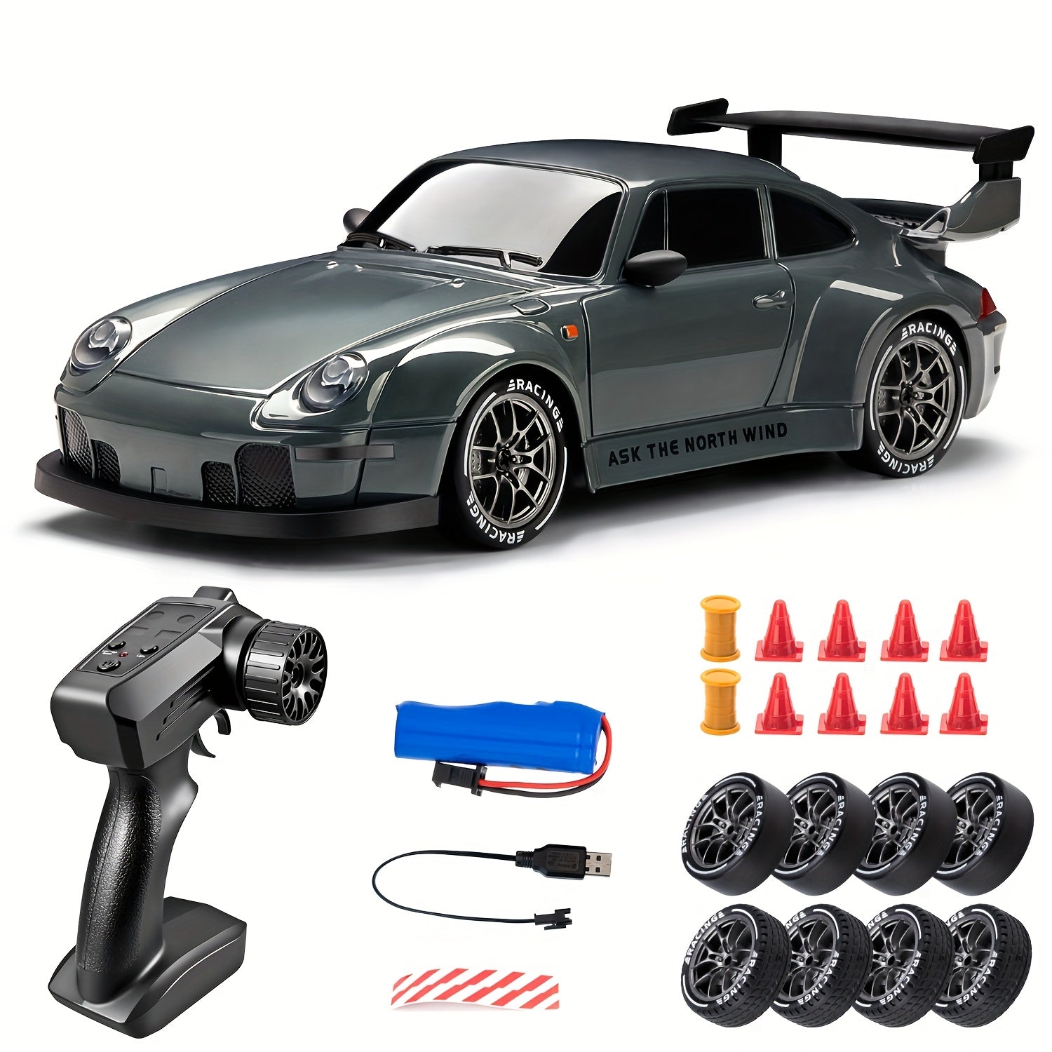 Afstand Bestuurbare Auto 1:24 RC Drift Met LED-verlichting en 4WD Functie 9
