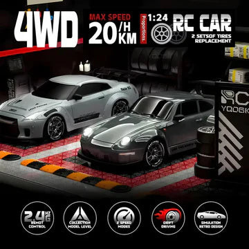 Afstand Bestuurbare RC Auto Retro Drift Master met LED-verlichting en 4WD Functie 1