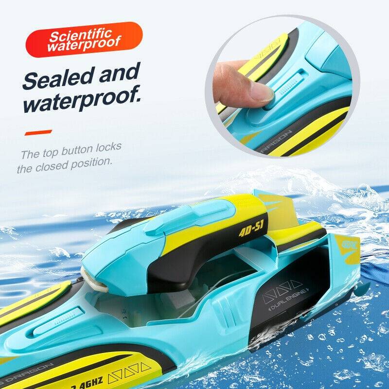 Afstandbestuurbare Boot Professioneel Racen met Dubbele Motoren en LED-verlichting 7