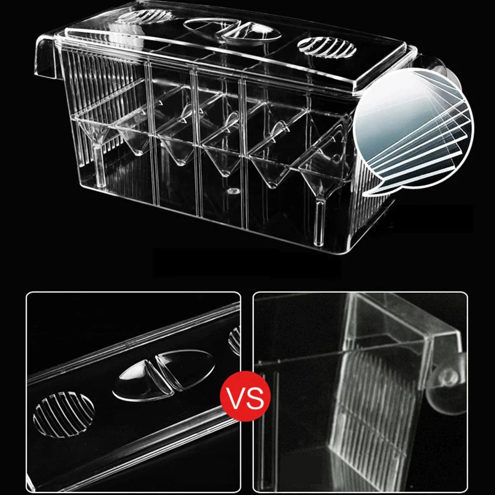 Aquarium Broederij Box Dubbellaags Met 4 Compartimenten Transparant 4